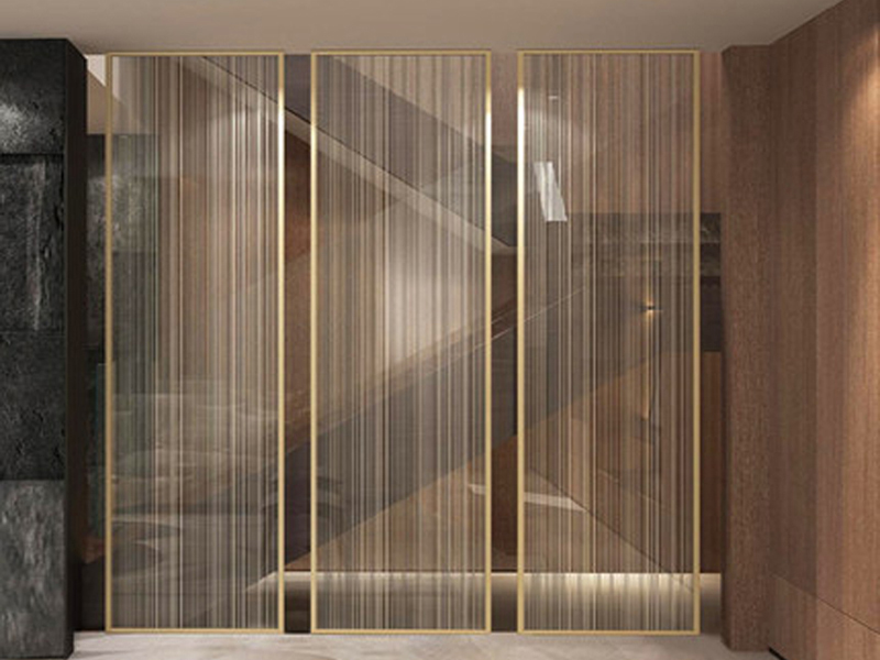 Sound Proof Aluminum Double Glass Kitchen Sliding Door 