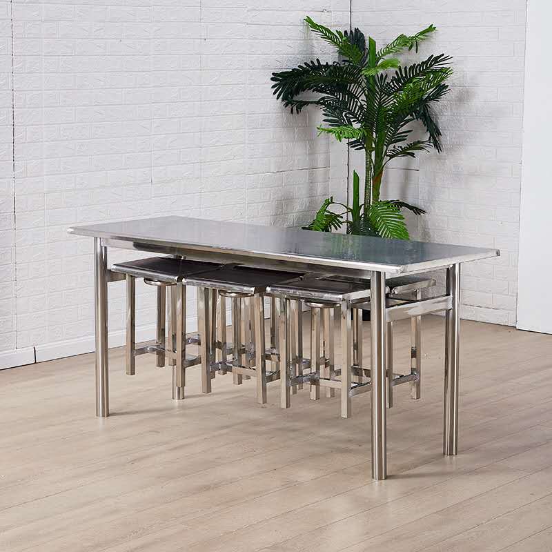 Stainless Steel Canteen Dining Table and Chair Combination Student Site Canteen Dining Table