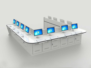 U Layout Steel-Wood Control Desk