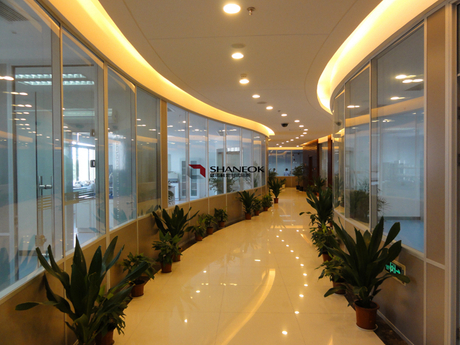 Customized Luxury Soundproof Aluminum alloy frame curved glass partition wall