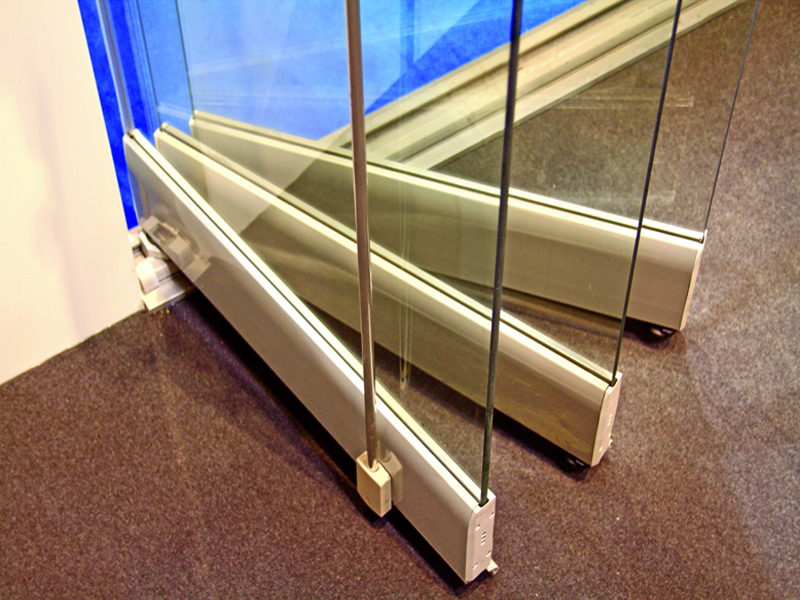 Aluminium Accordion Sliding Folding Invisible Frameless Double Glass Window With Thermal Break 