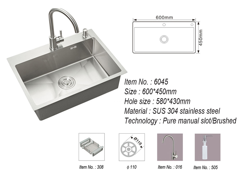 304 Stainless Steel Thickened Hand Kitchen Sink