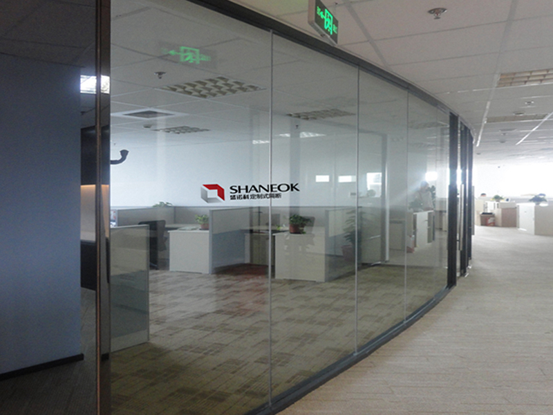 Frameless Curved Glass Partition Wall 