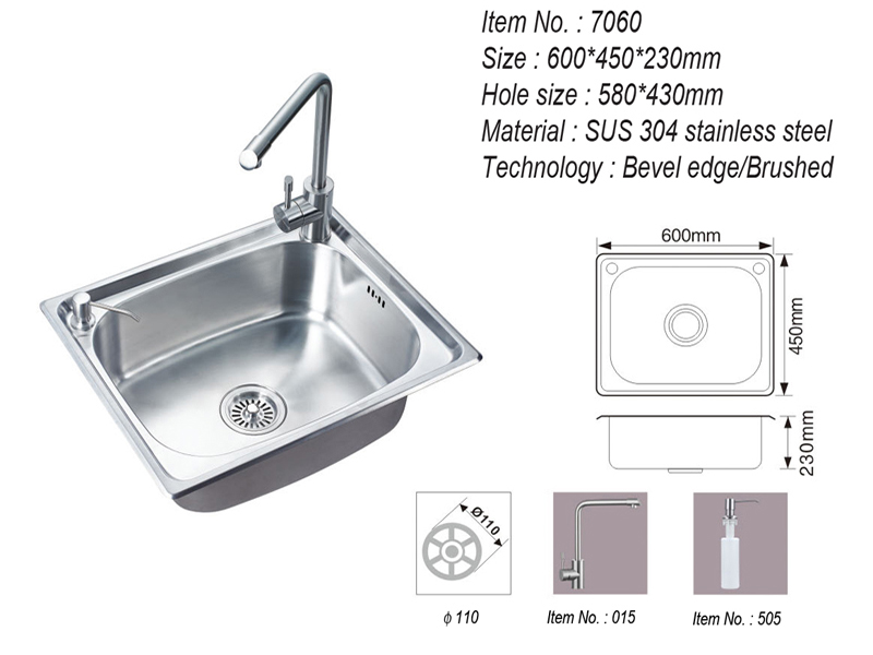Double Bowl Stainless Steel Sink with Faucet Kitchen Ware Sink